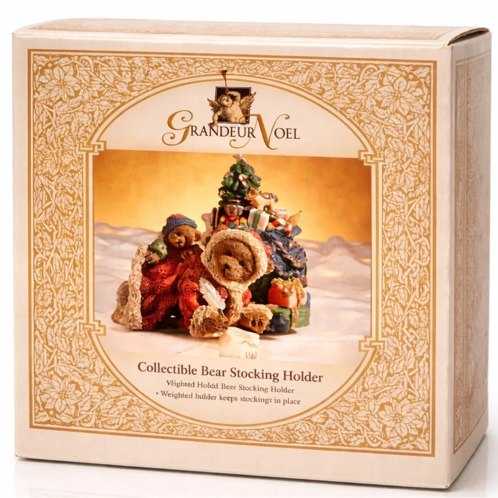 Grandeur Noel Bear Stocking Holder Teddy Christmas Decor w/ Box - Picture 3 of 6